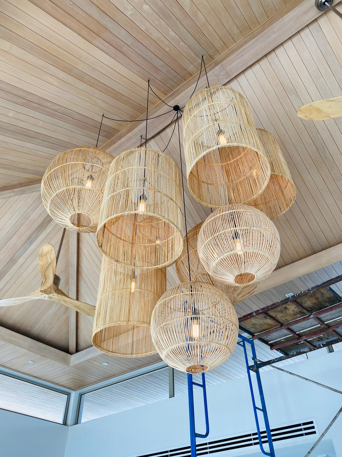 Rattan Pandent Lamp Set