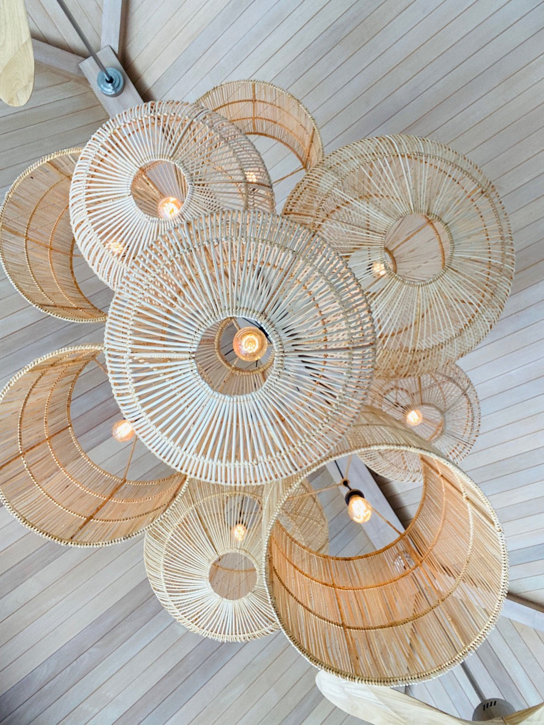 Rattan Pandent Lamp Set