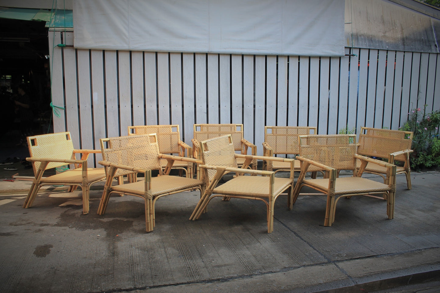 Brass Rattan Armchair