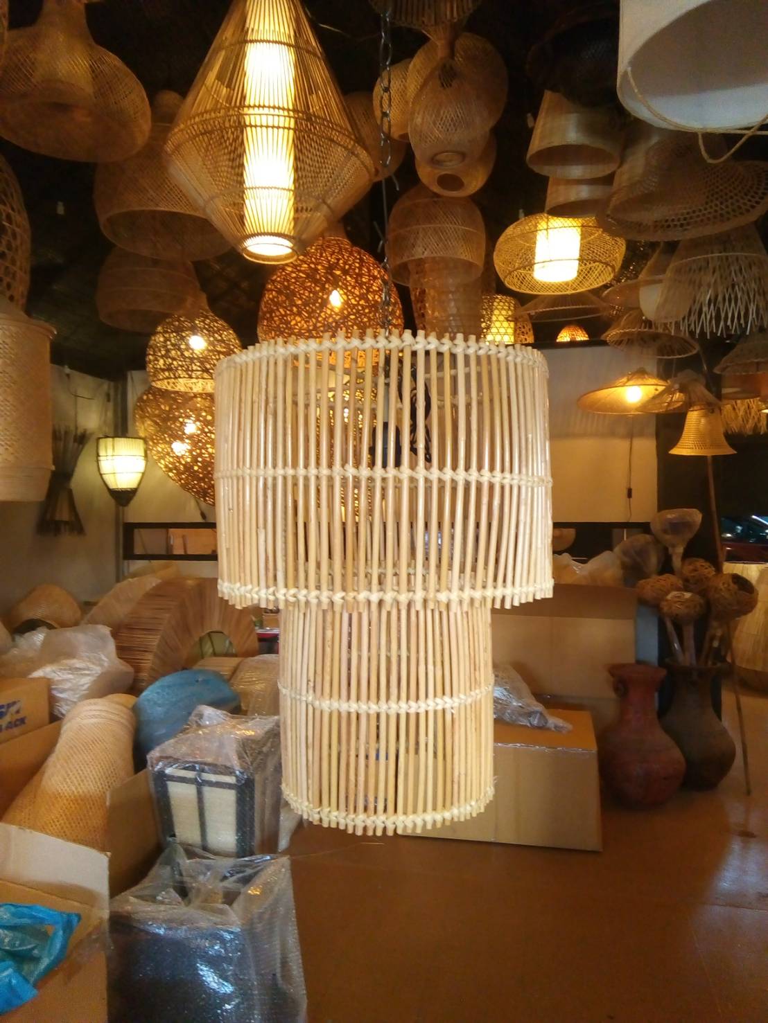 Ruby Rattan Lamp