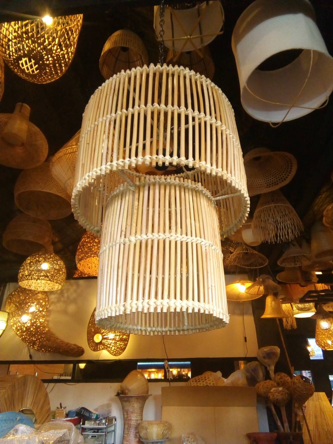 Ruby Rattan Lamp