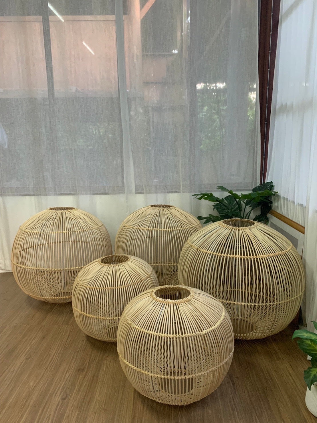 Rattan Pandent Lamp Set