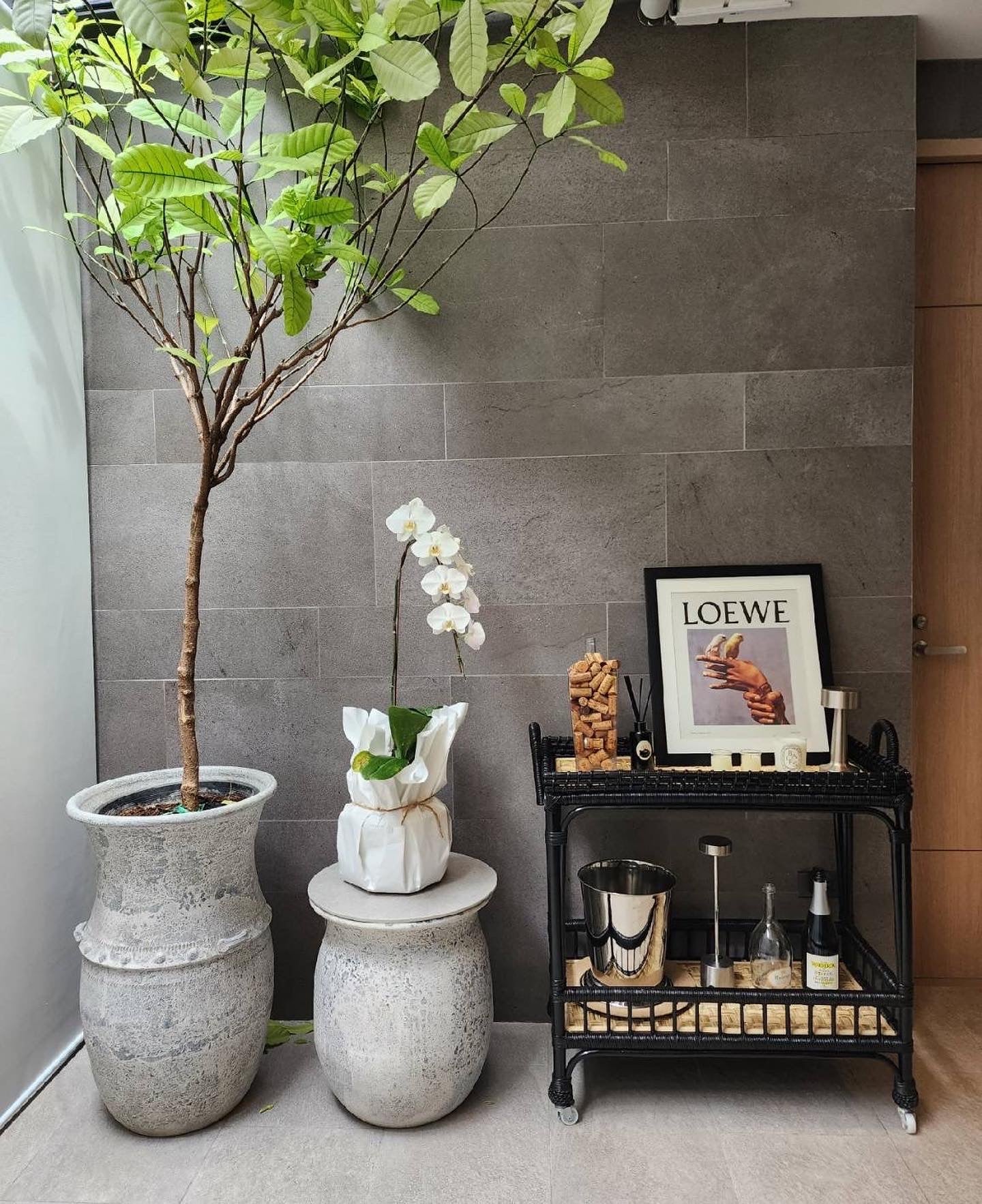 Victoria Rattan Bar Trolley