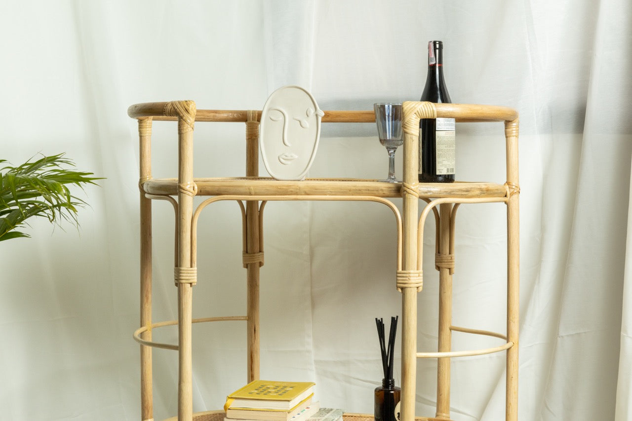 Peri Rattan Bar Trolley