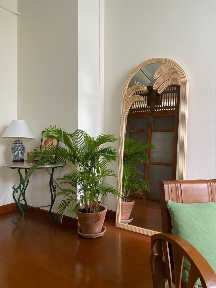 Palm Tree Rattan Mirror