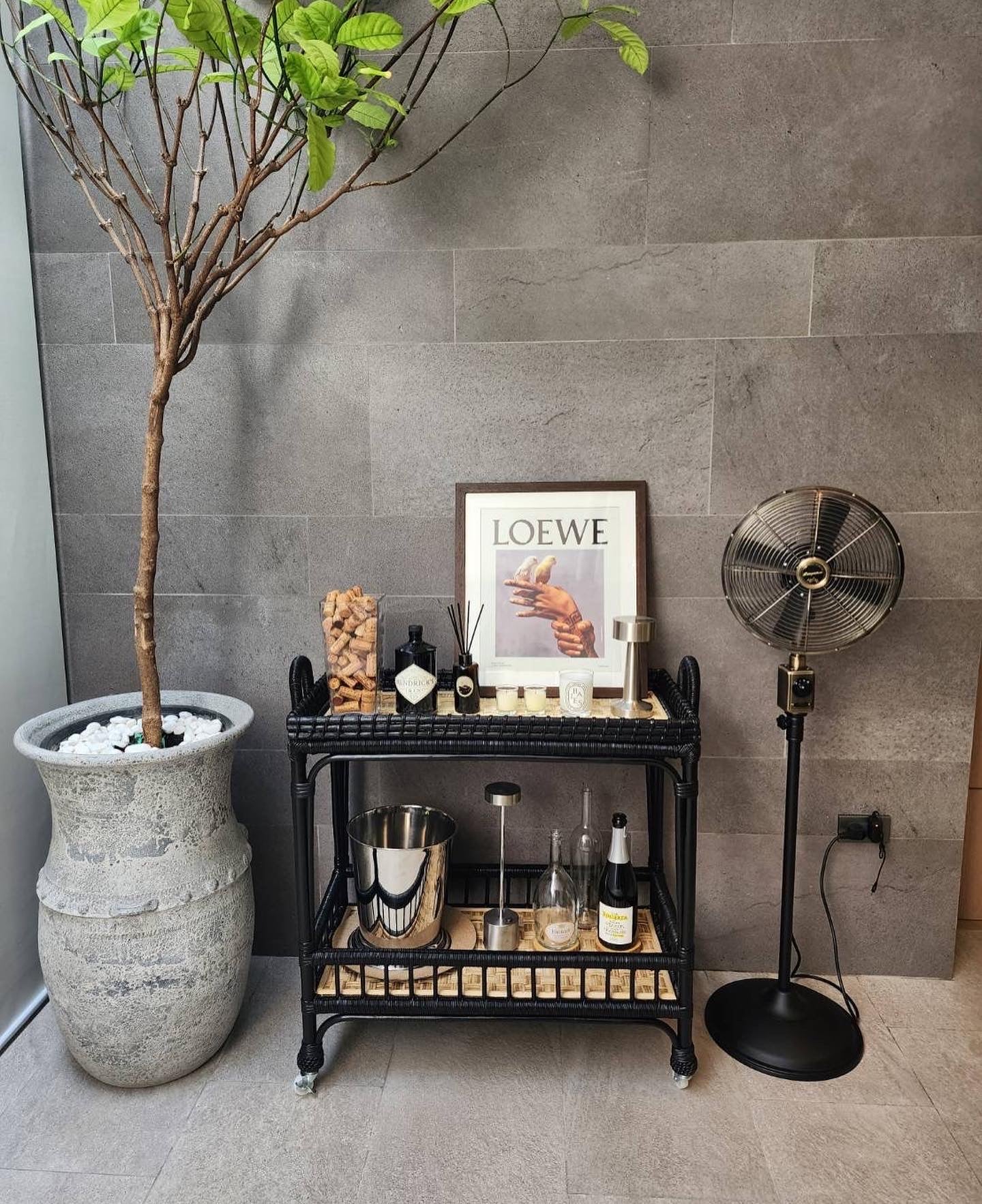 Victoria Rattan Bar Trolley