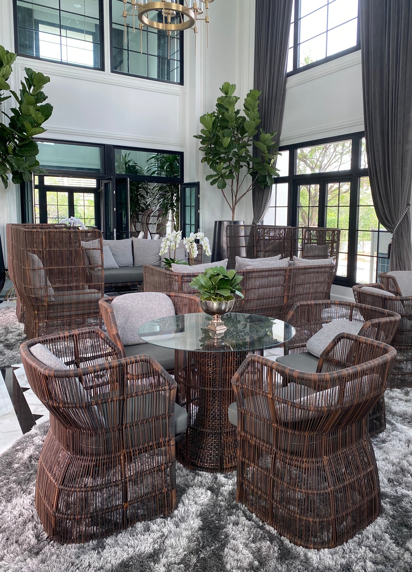 Outdoor Coco Dining Table With Glass