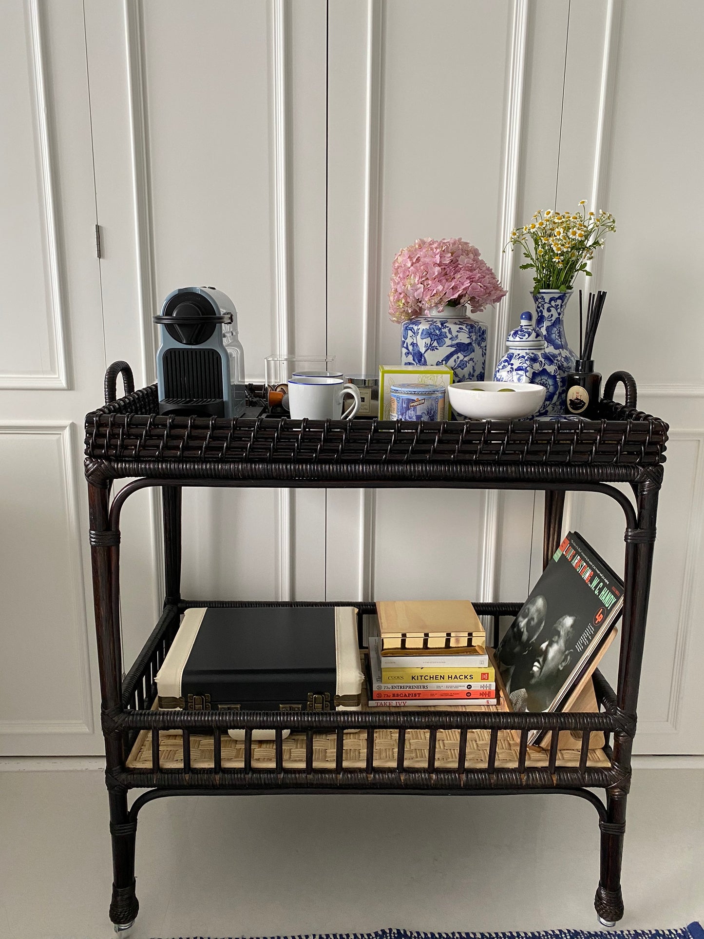 Victoria Rattan Bar Trolley