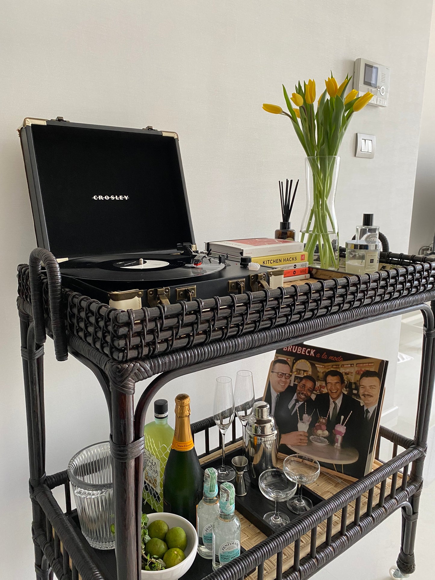 Victoria Rattan Bar Trolley