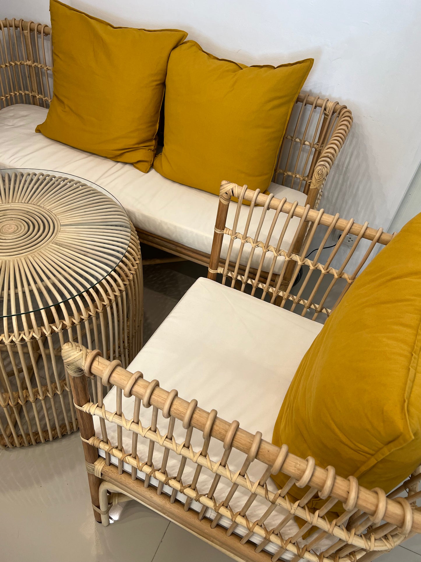 Honey Rattan Coffee Table