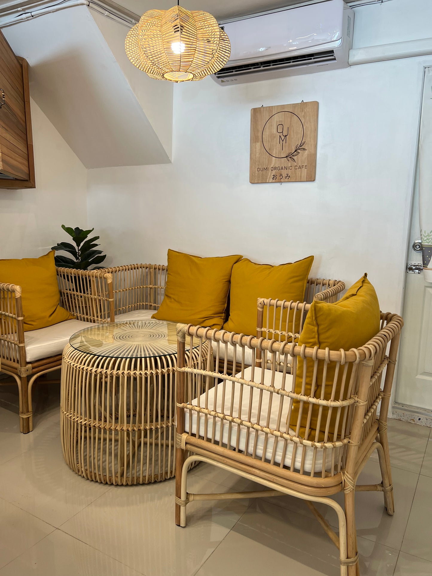 Honey Rattan Sofa