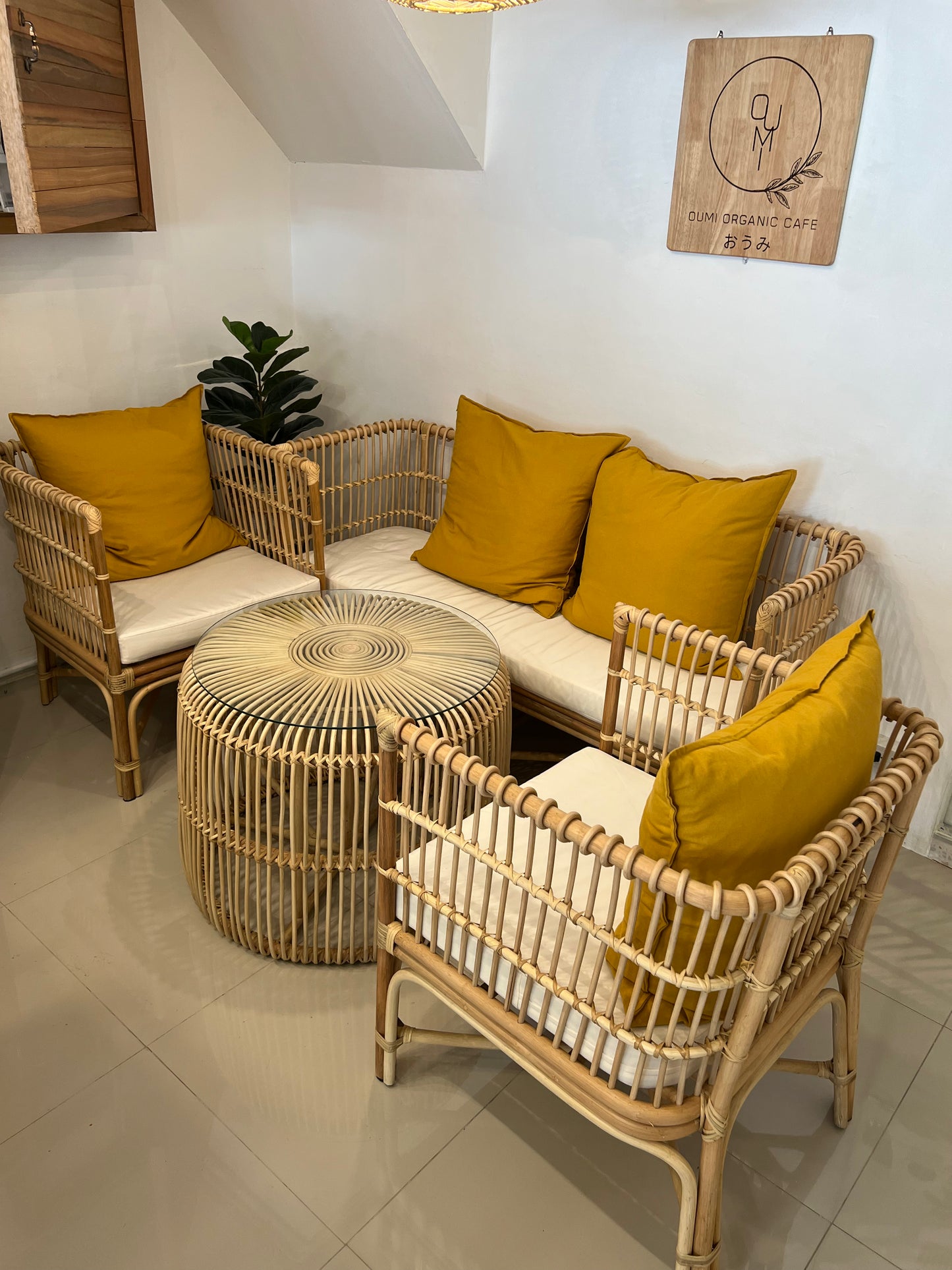 Honey Rattan Coffee Table