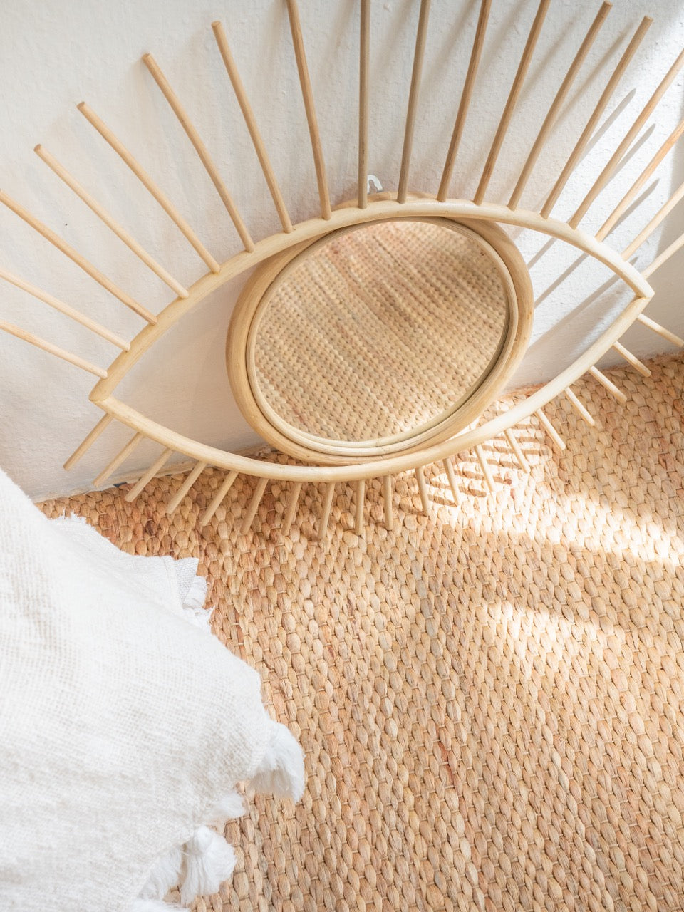 Eye Rattan Mirror