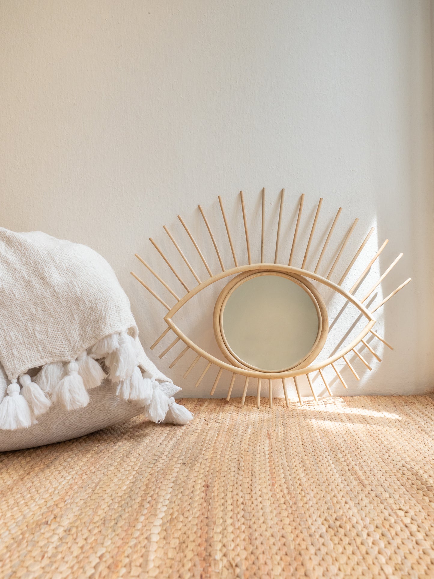 Eye Rattan Mirror