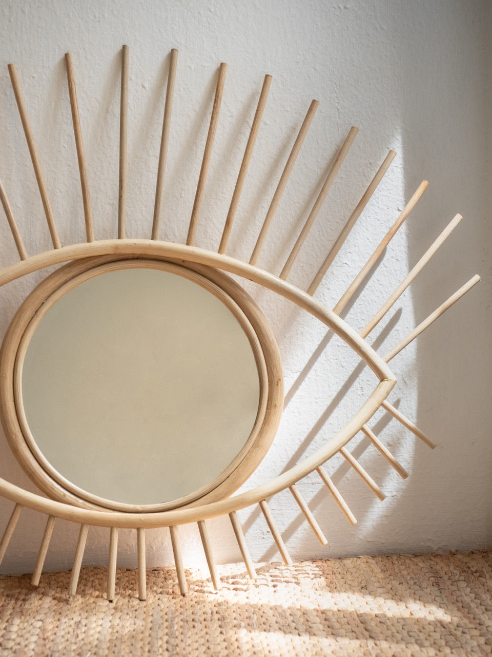Eye Rattan Mirror