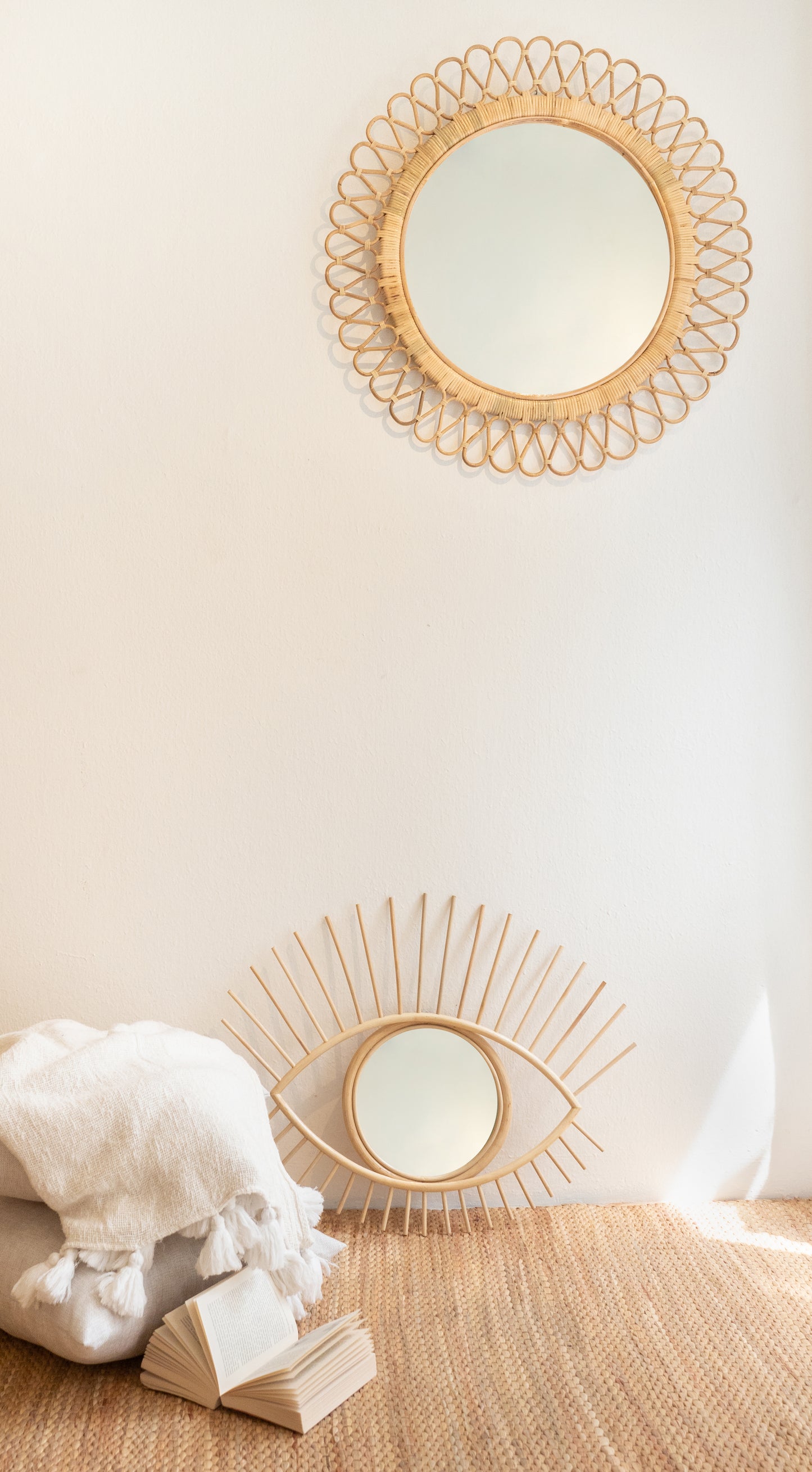 Eye Rattan Mirror