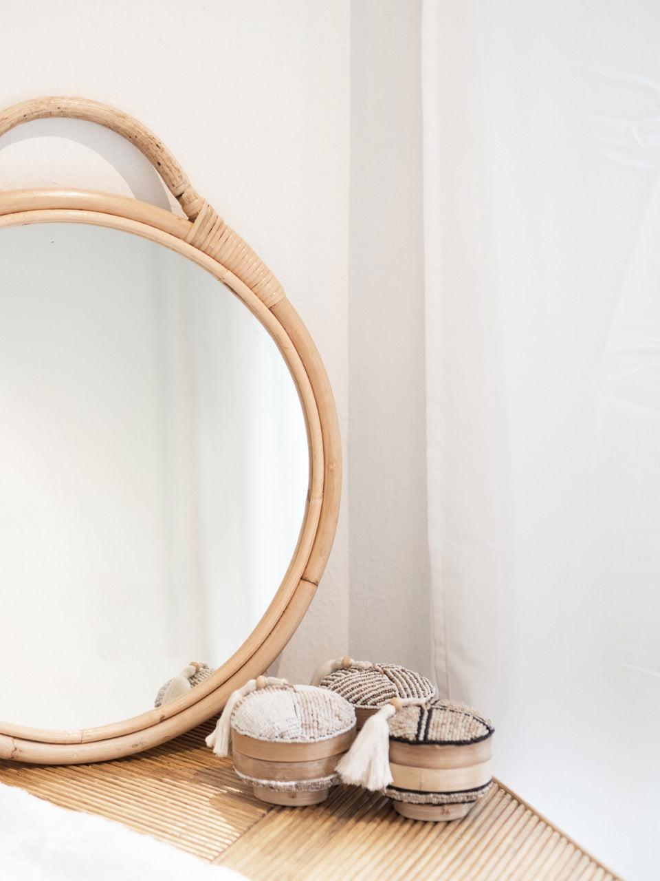 Urban Round Rattan Mirror
