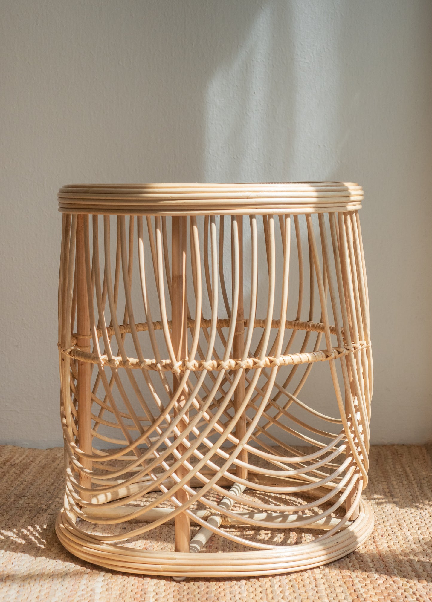 Rainbow Rattan Side Table