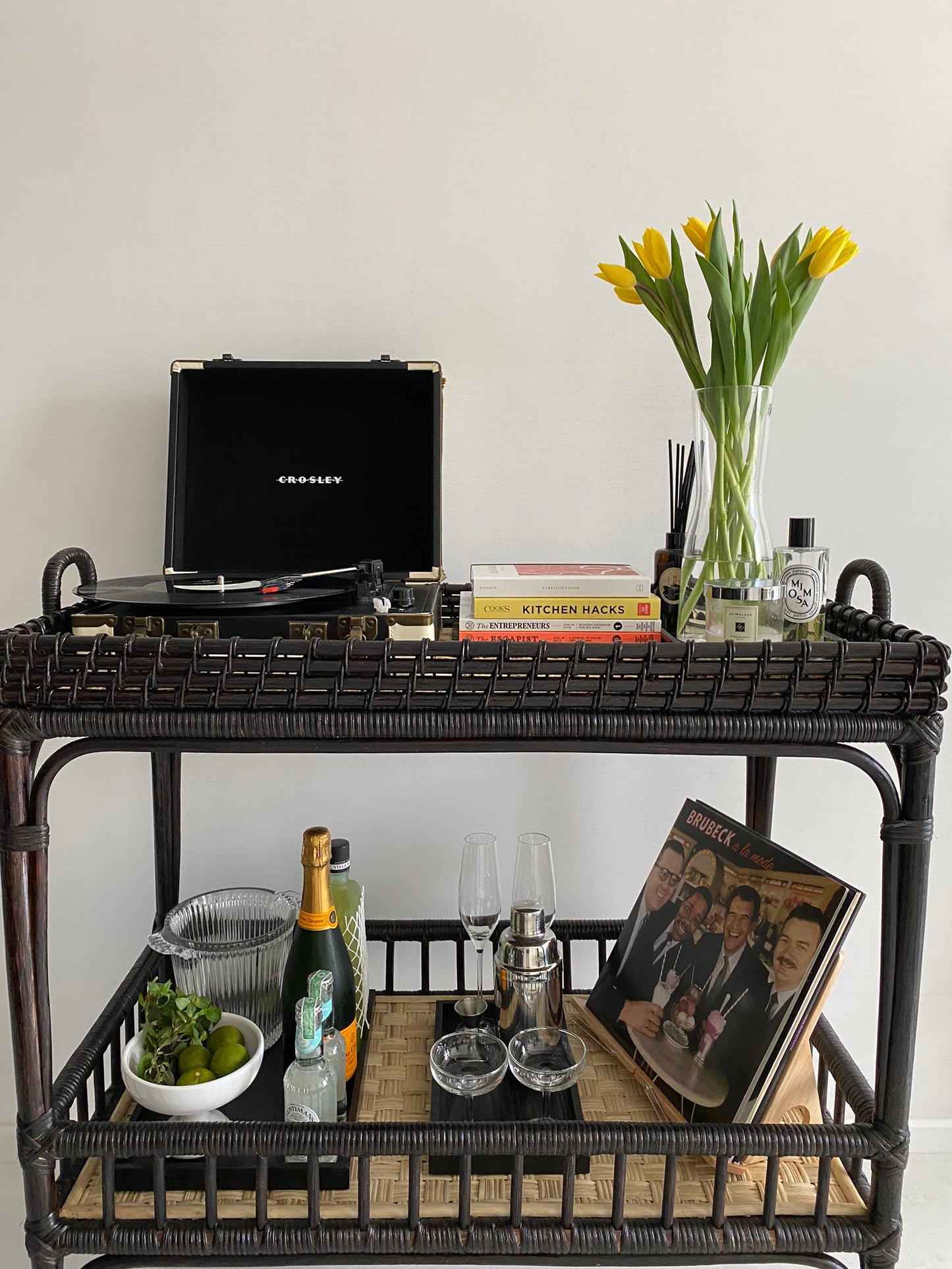 Victoria Rattan Bar Trolley