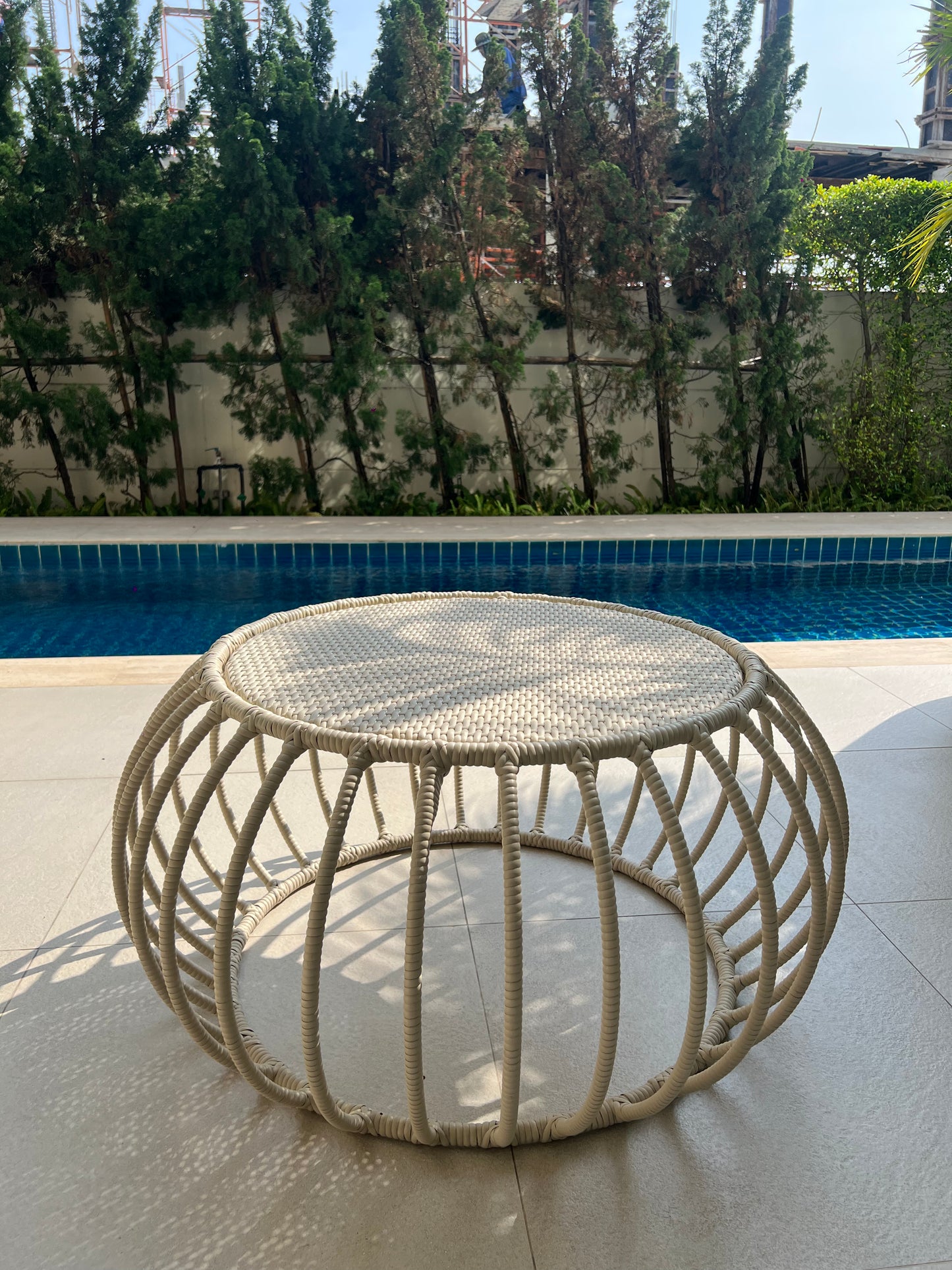 Outdoor Tropical White Coffee Table